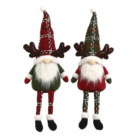Santa's Workshop 18" Sitting Reindeer Gnomes, 2ct.
